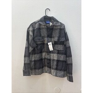 Men's Jack & Jones Roxbury Boucle overshirt Size Small Grey